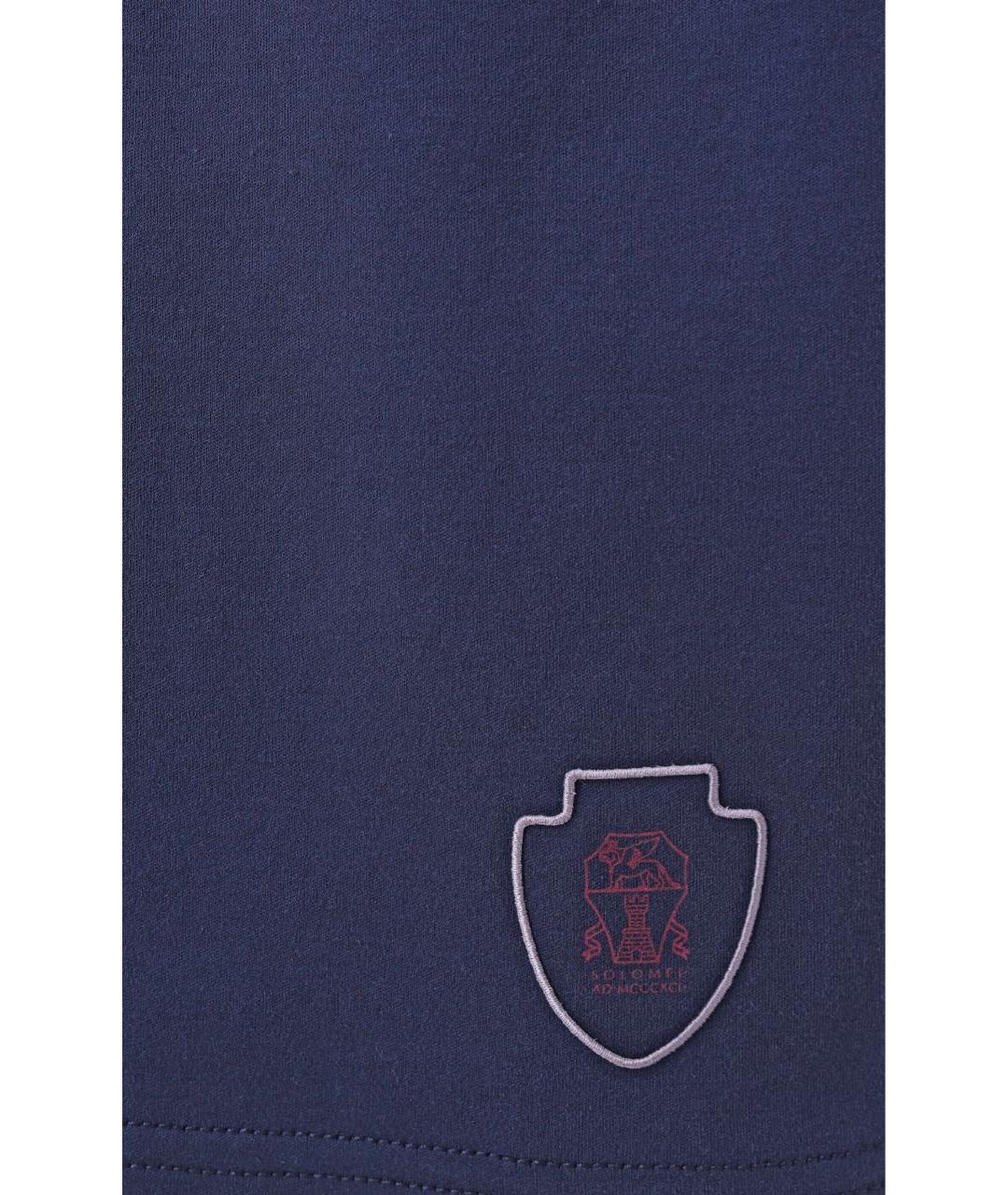 BRUNELLO CUCINELLI Темно-синие хлопковые шорты, фото 3