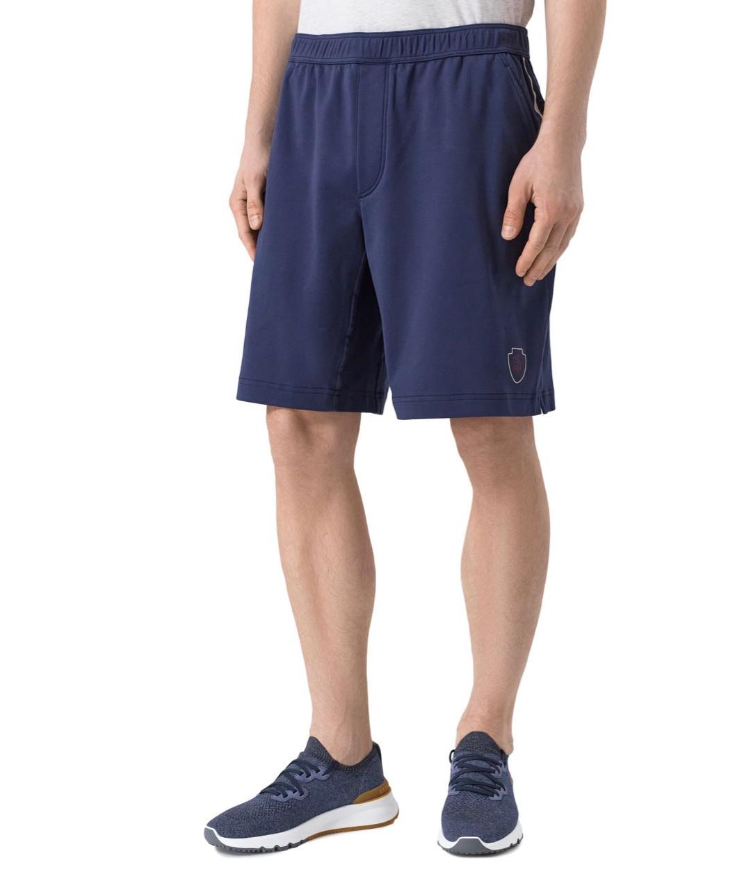 BRUNELLO CUCINELLI Темно-синие хлопковые шорты, фото 6