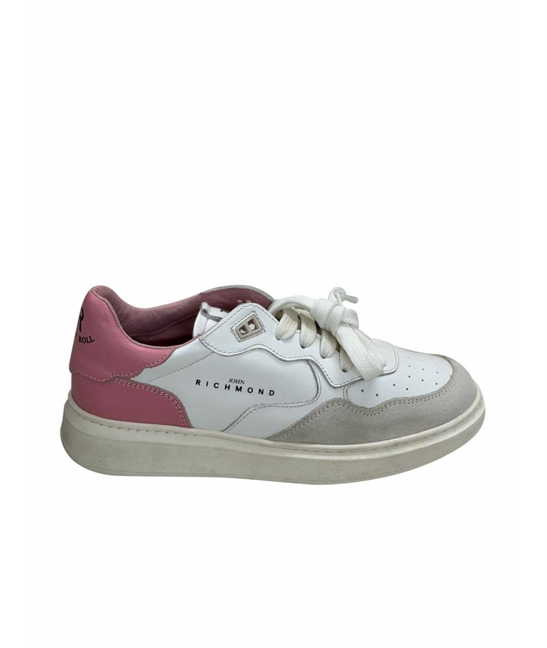 JOHN RICHMOND Белые кожаные кеды, фото 1