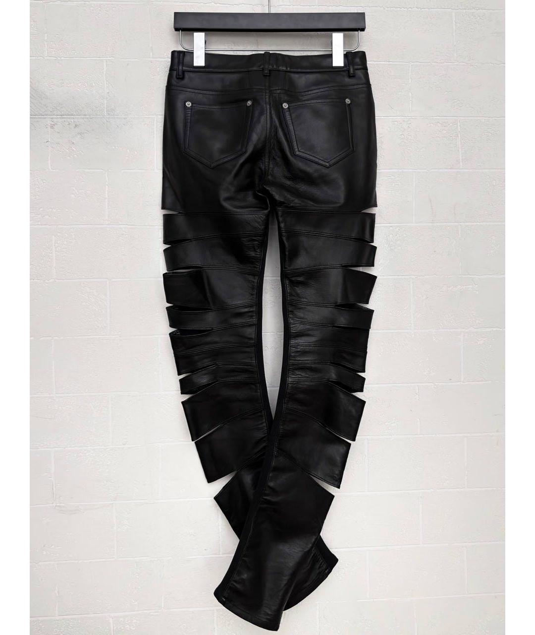 SAINT LAURENT Черные кожаные брюки узкие, фото 2