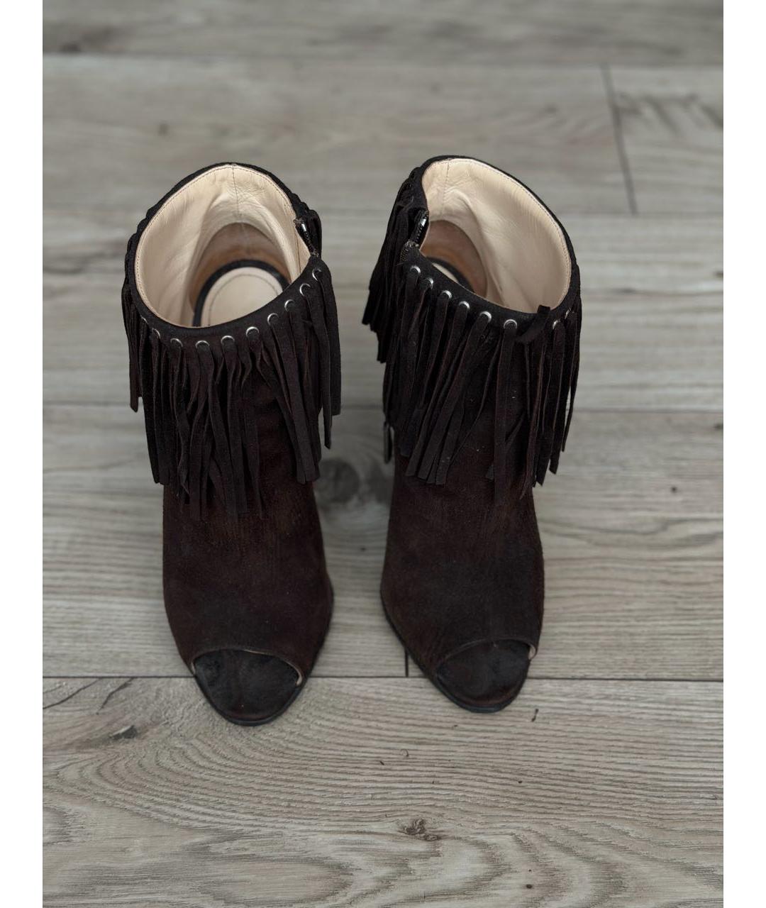 PRADA Коричневые замшевые ботильоны, фото 2