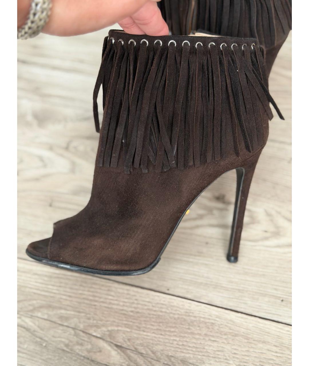 PRADA Коричневые замшевые ботильоны, фото 5