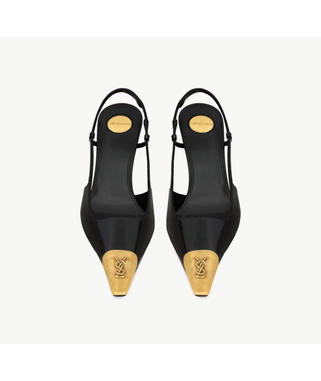 SAINT LAURENT Черные кожаные туфли, фото 2