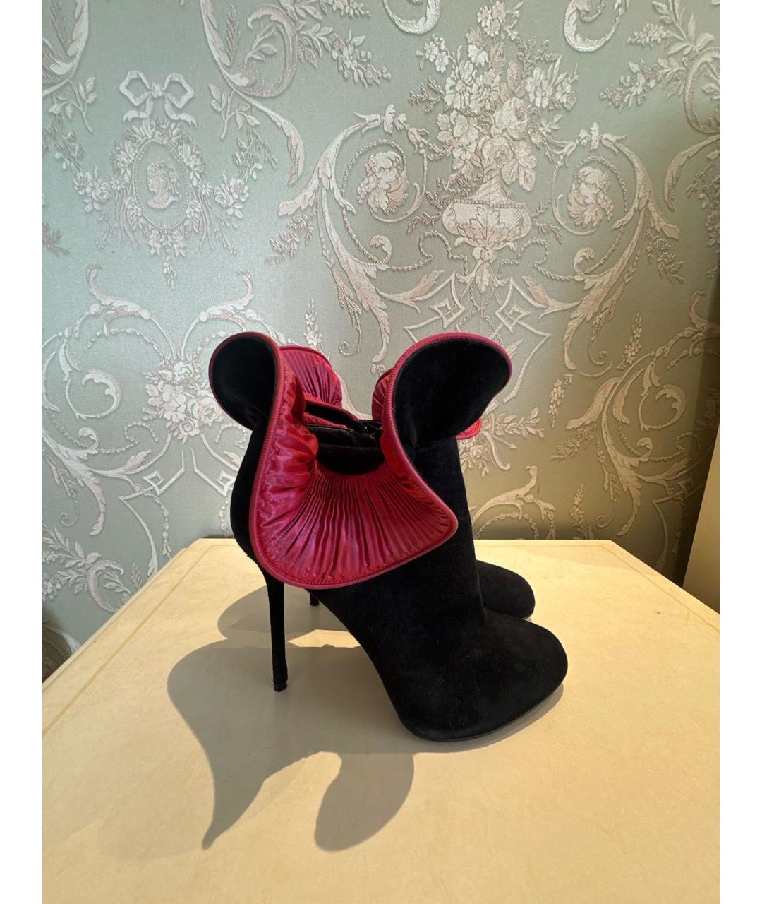 SERGIO ROSSI Черные замшевые ботильоны, фото 3