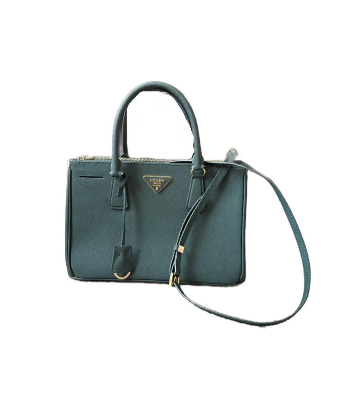 PRADA Антрацитовая кожаная сумка с короткими ручками, фото 8