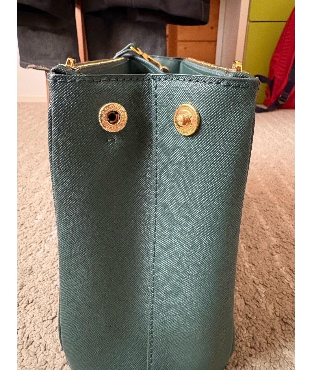 PRADA Антрацитовая кожаная сумка с короткими ручками, фото 4