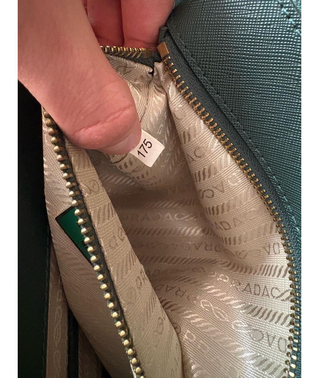 PRADA Антрацитовая кожаная сумка с короткими ручками, фото 6