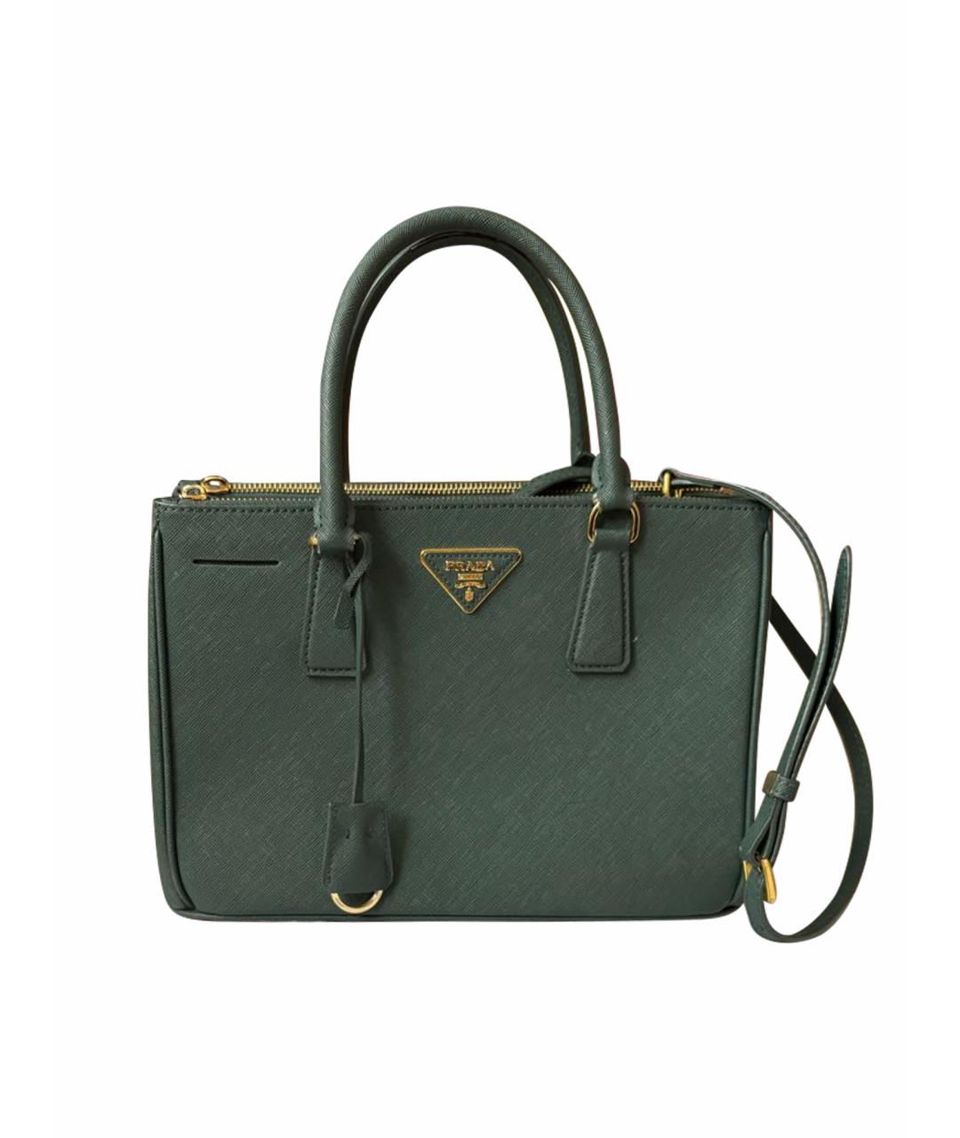 PRADA Антрацитовая кожаная сумка с короткими ручками, фото 1