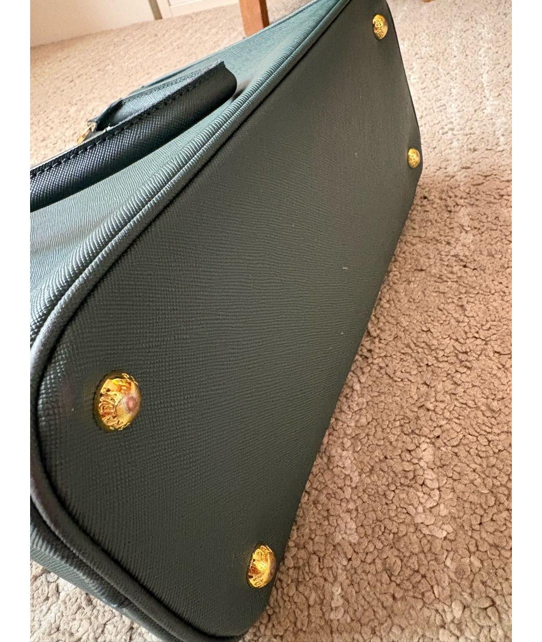 PRADA Антрацитовая кожаная сумка с короткими ручками, фото 7