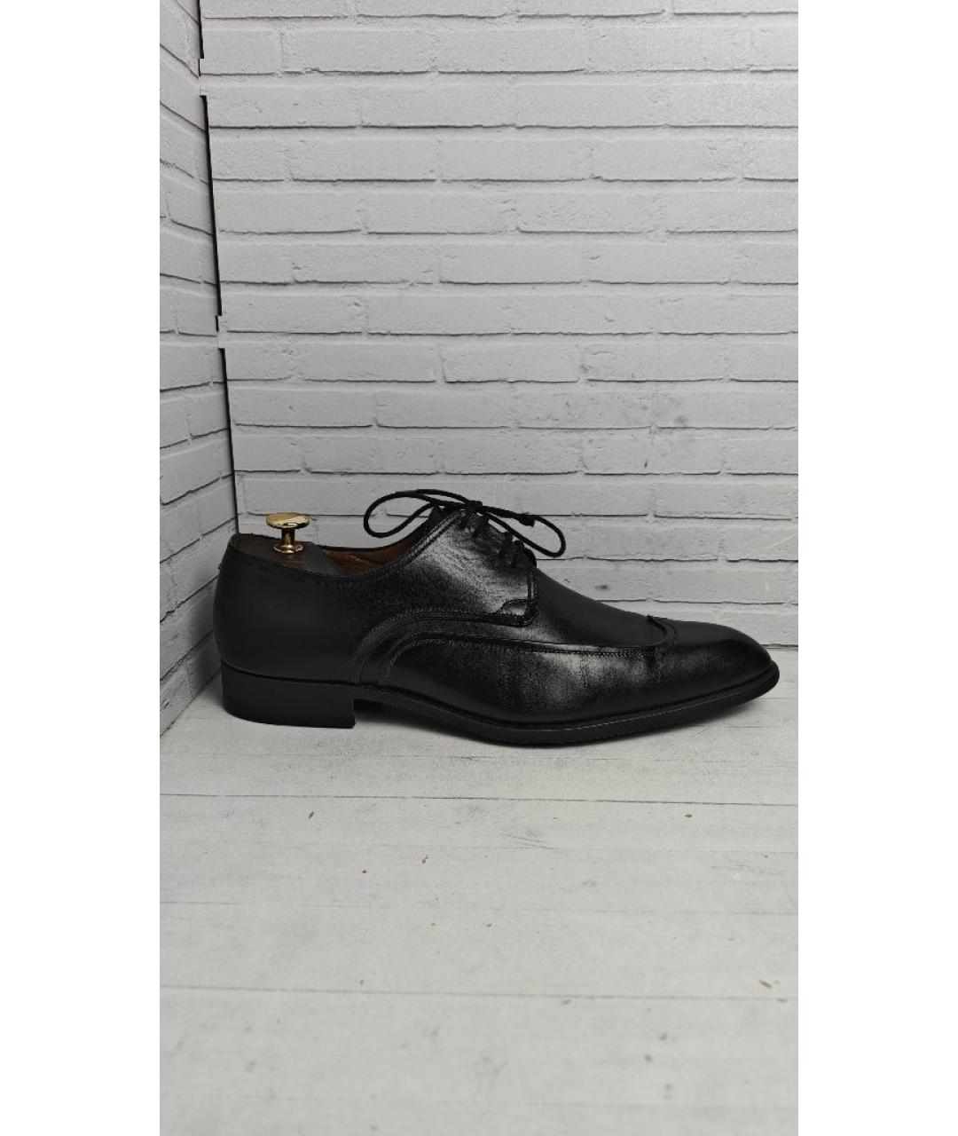 FRATELLI ROSSETTI Черные кожаные туфли, фото 9