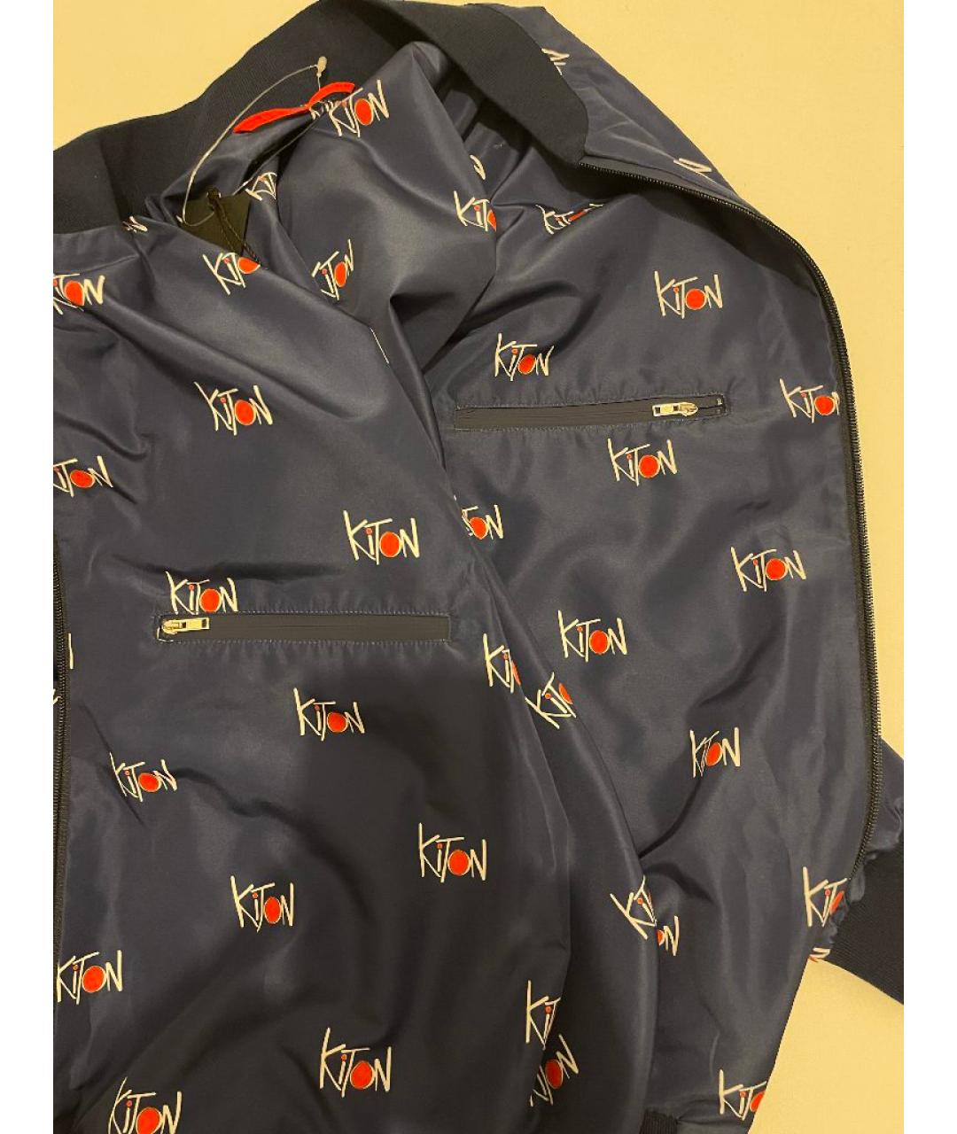 KITON Синяя полиэстеровая куртка, фото 4