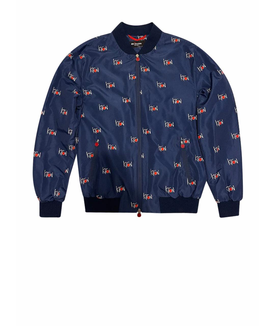 KITON Синяя полиэстеровая куртка, фото 5