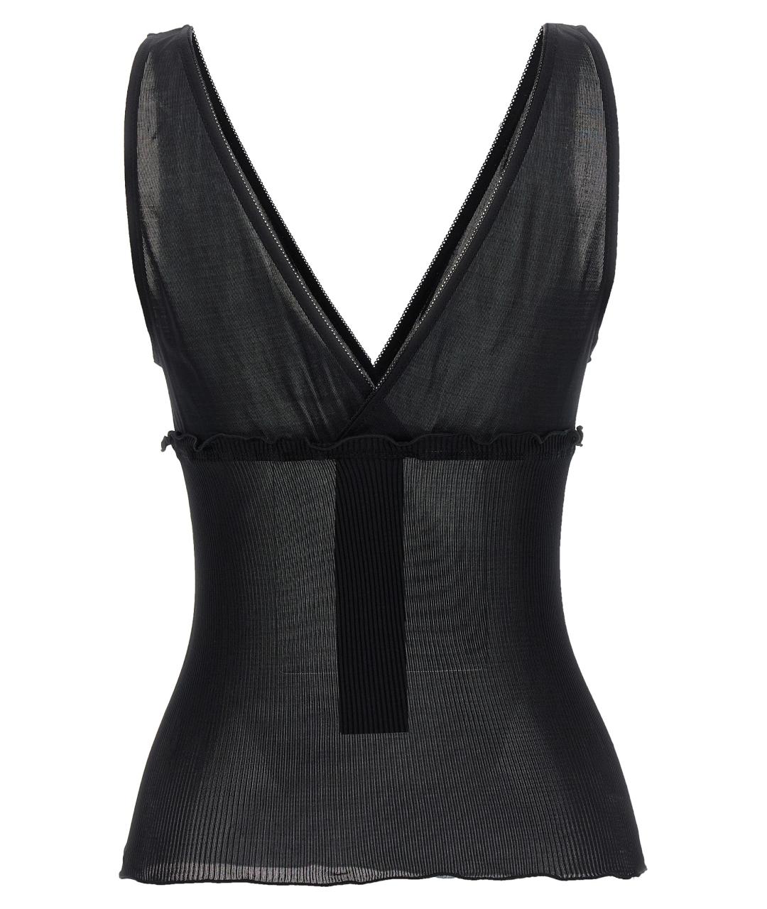 SAINT LAURENT Черная шелковая майка, фото 2