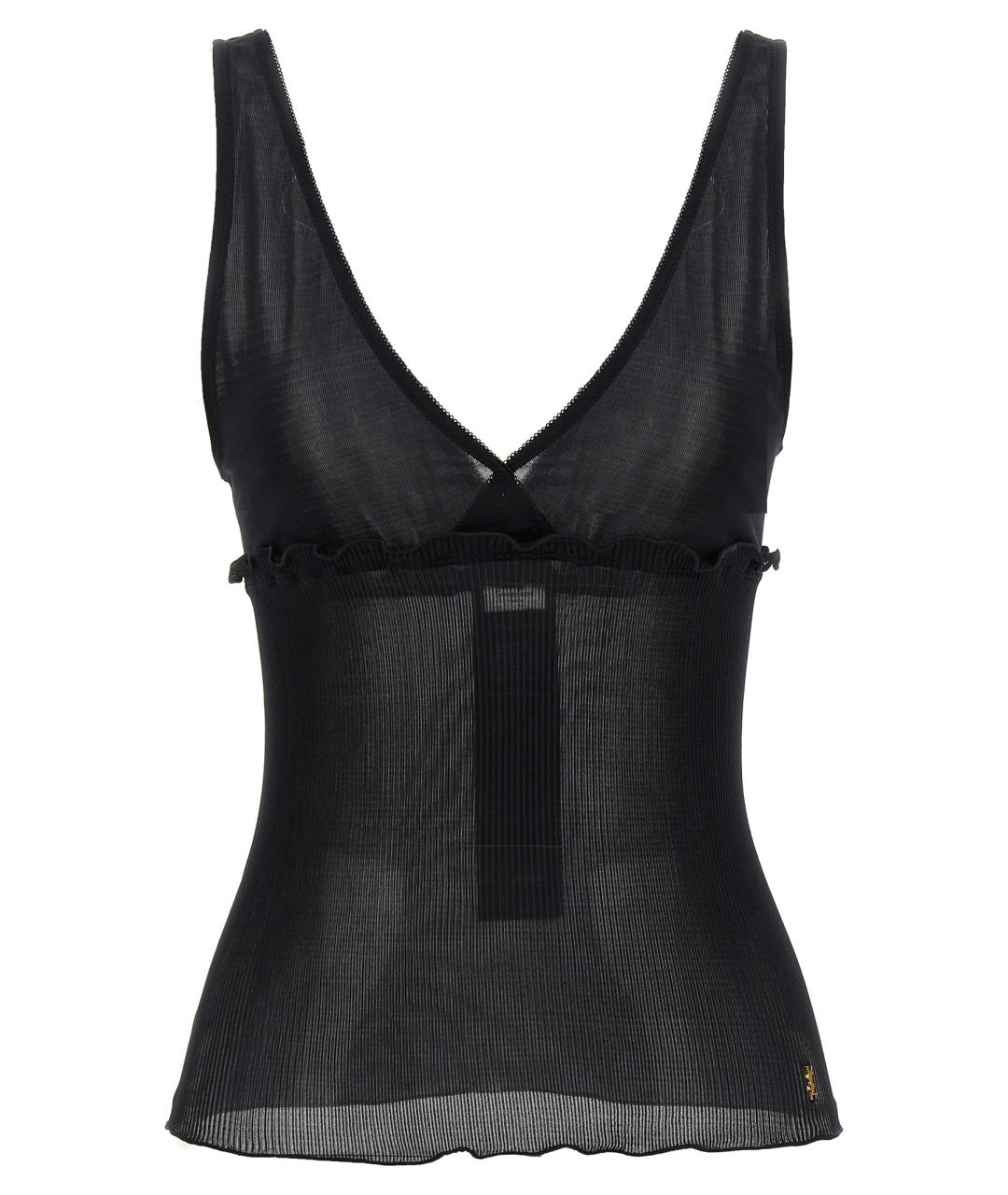 SAINT LAURENT Черная шелковая майка, фото 1