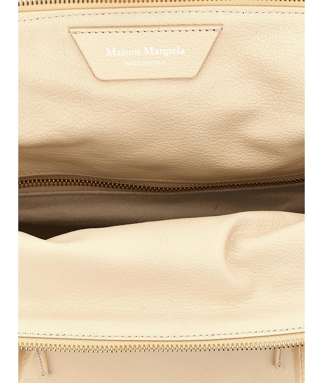 MAISON MARGIELA Бежевая кожаная сумка тоут, фото 4