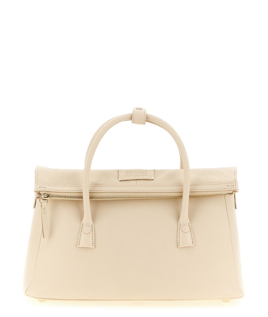 MAISON MARGIELA Бежевая кожаная сумка тоут, фото 1