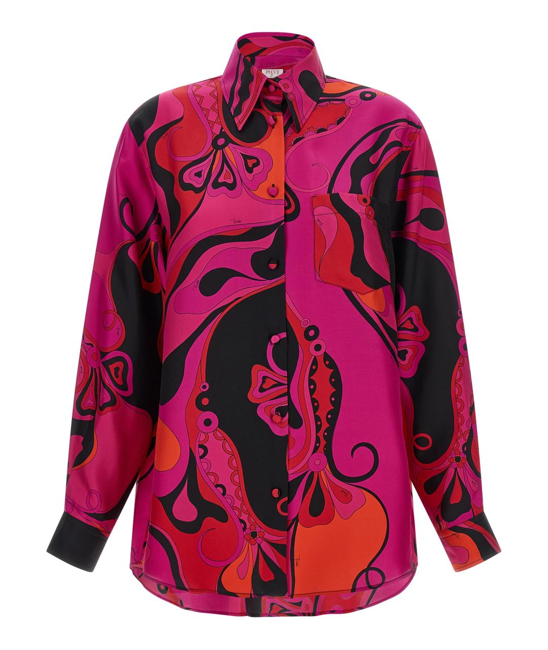 EMILIO PUCCI Фуксия шелковая блузы, фото 1