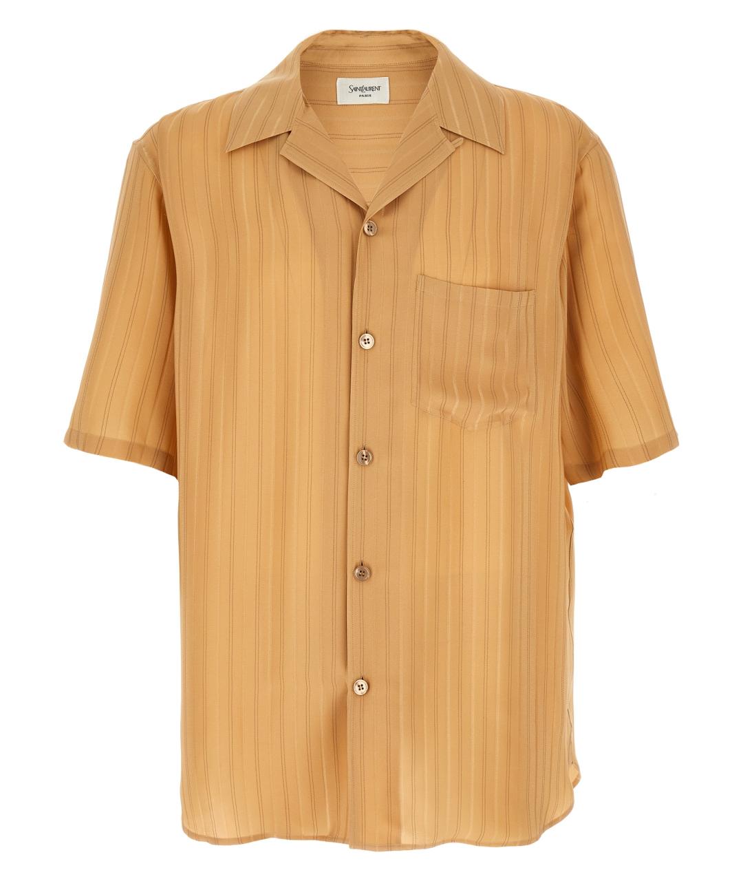 SAINT LAURENT Бежевая шелковая кэжуал рубашка, фото 1