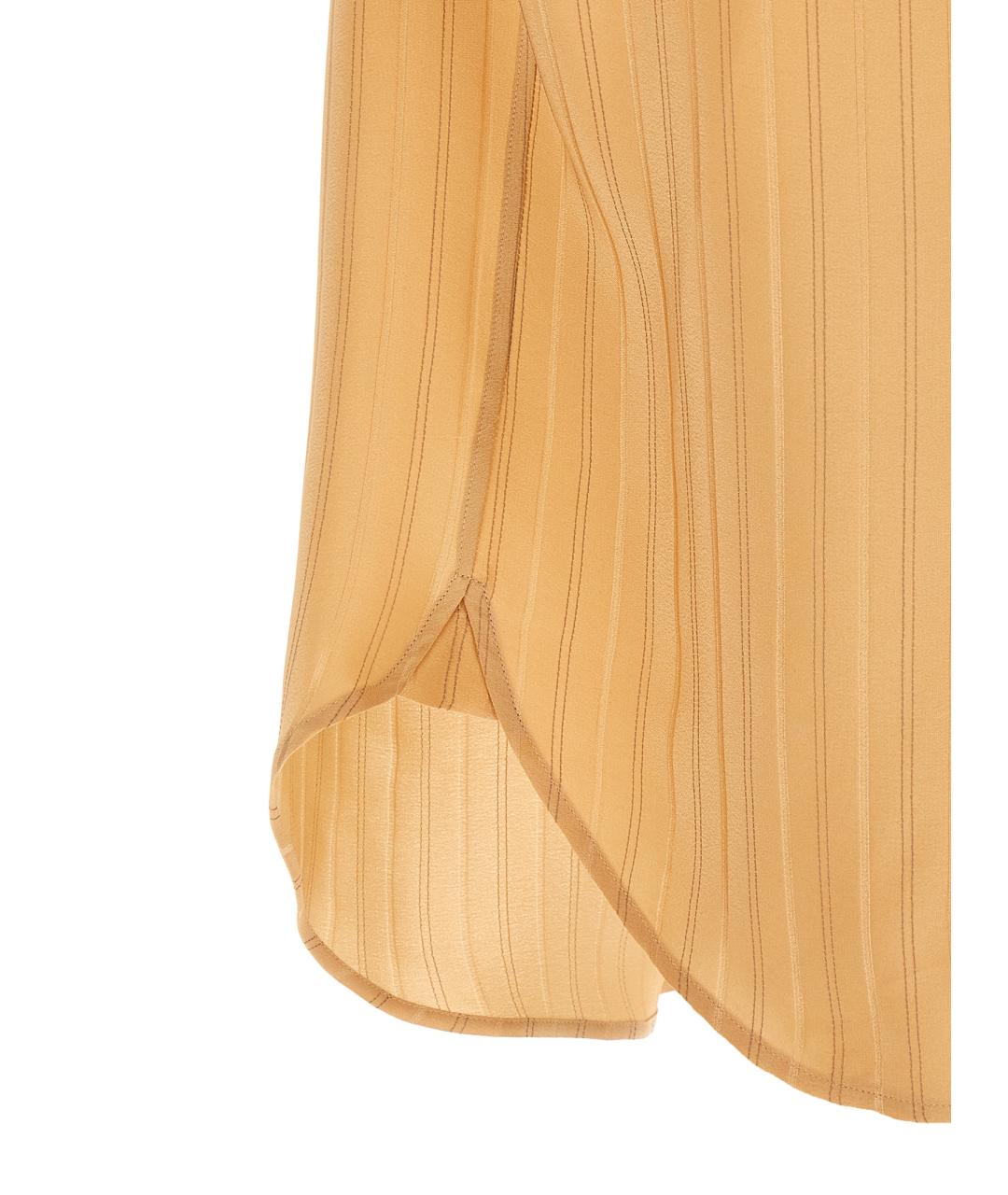 SAINT LAURENT Бежевая шелковая кэжуал рубашка, фото 4