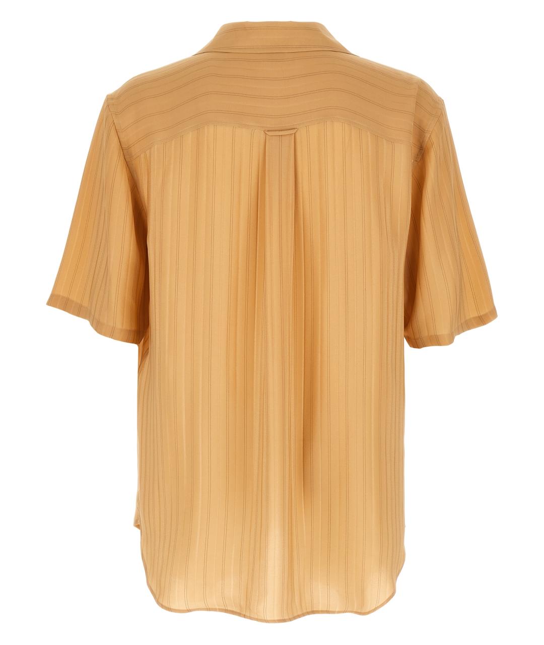 SAINT LAURENT Бежевая шелковая кэжуал рубашка, фото 2