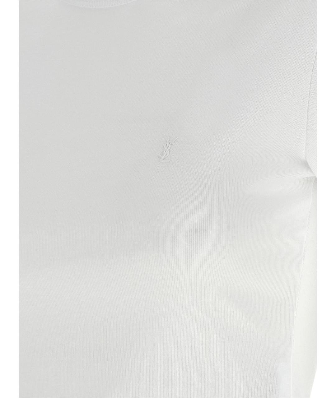 SAINT LAURENT Белая хлопковая футболка, фото 4