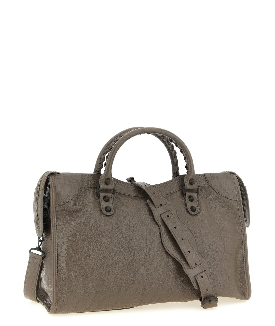 BALENCIAGA Серая кожаная сумка тоут, фото 2