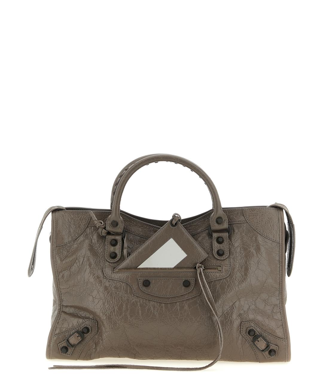 BALENCIAGA Серая кожаная сумка тоут, фото 1