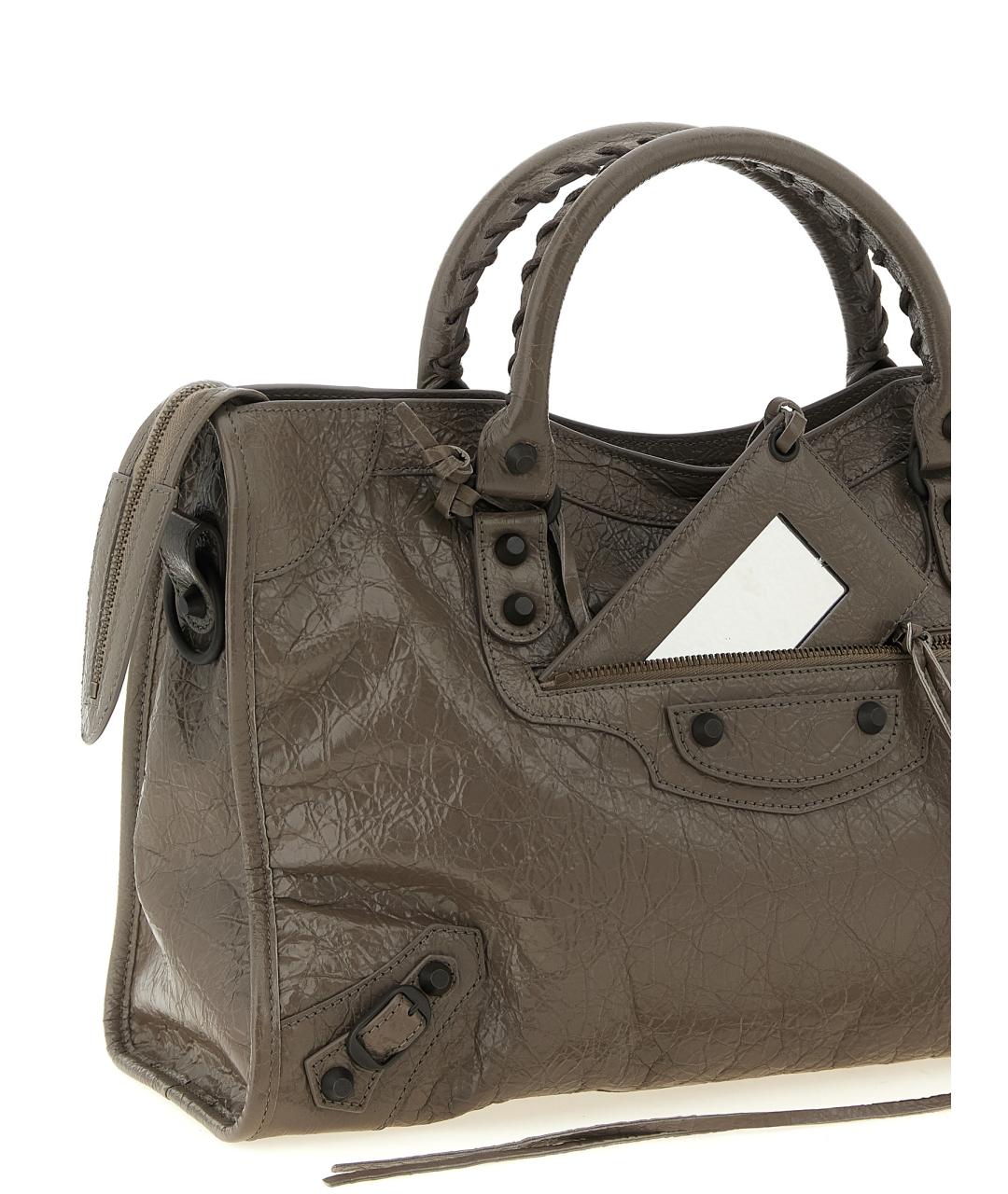 BALENCIAGA Серая кожаная сумка тоут, фото 3