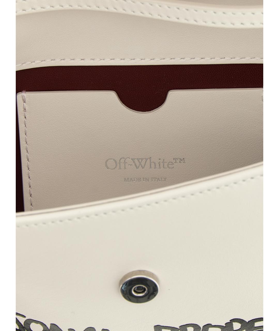 OFF-WHITE Белая кожаная сумка через плечо, фото 4