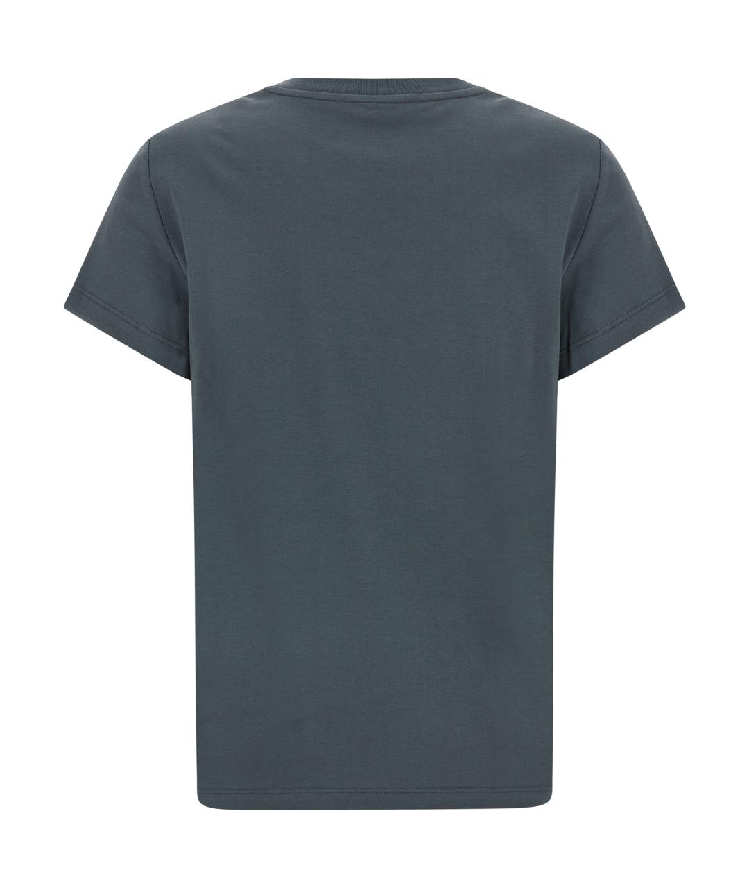 MAX MARA Серая хлопковая футболка, фото 2