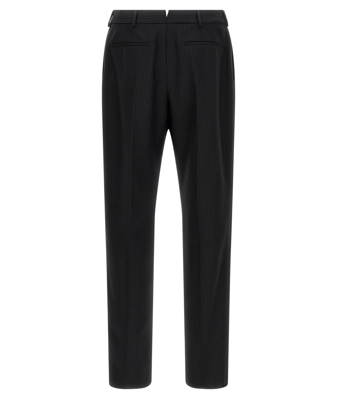 SAINT LAURENT Черные шерстяные повседневные брюки, фото 2