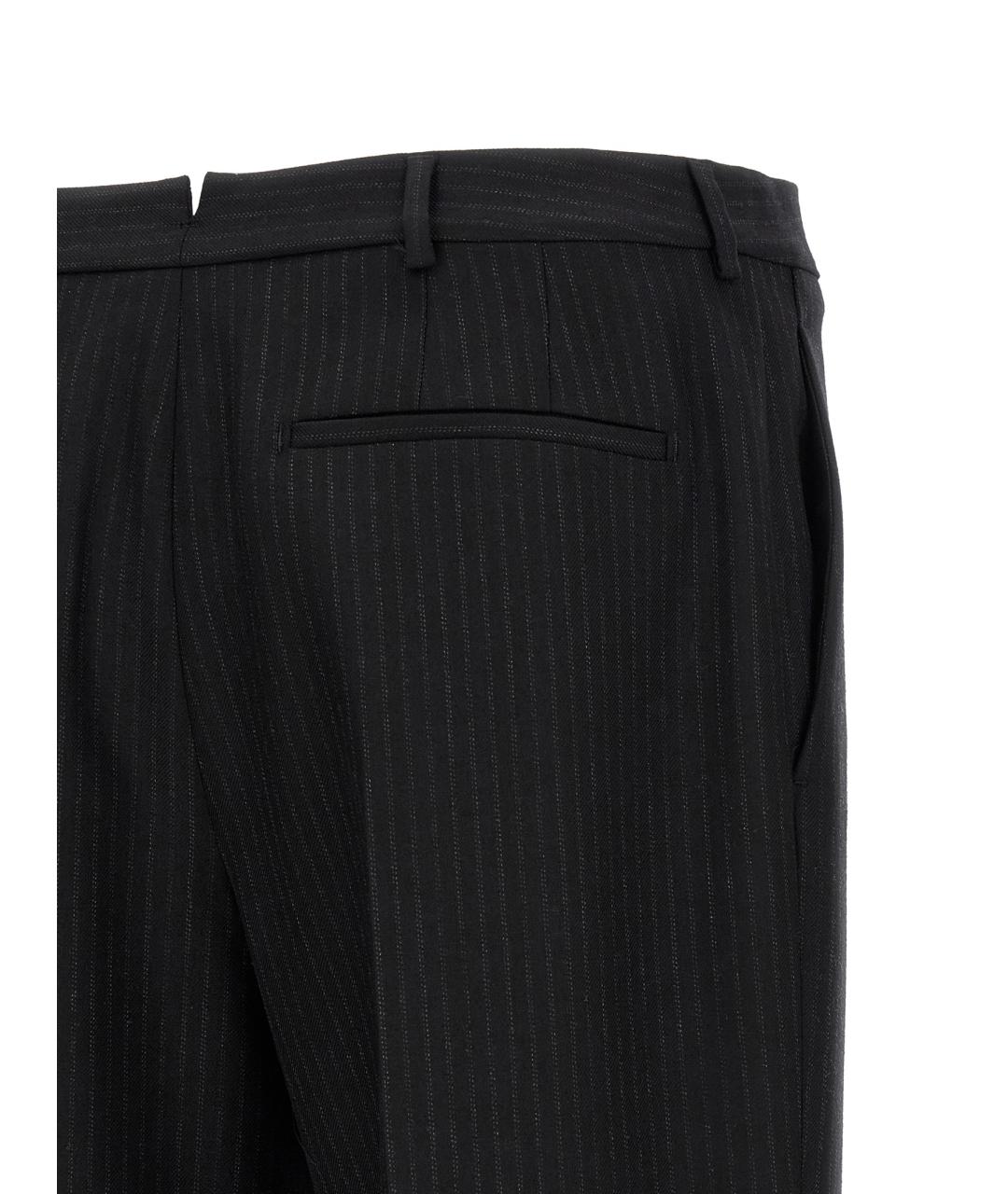 SAINT LAURENT Черные шерстяные повседневные брюки, фото 4