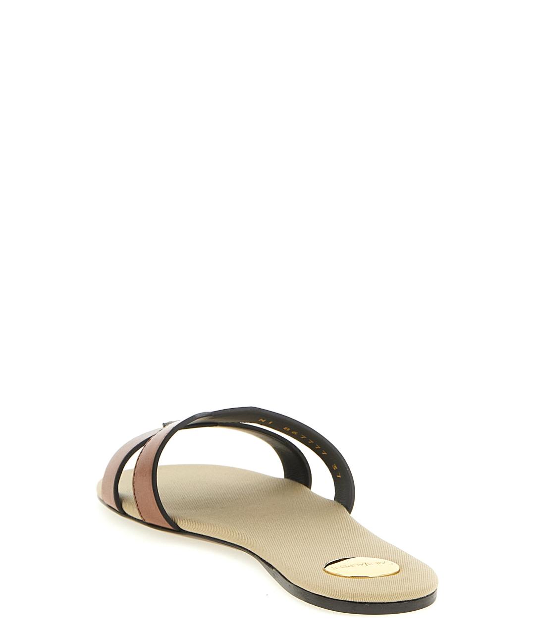 SAINT LAURENT Коричневые кожаные шлепанцы, фото 3