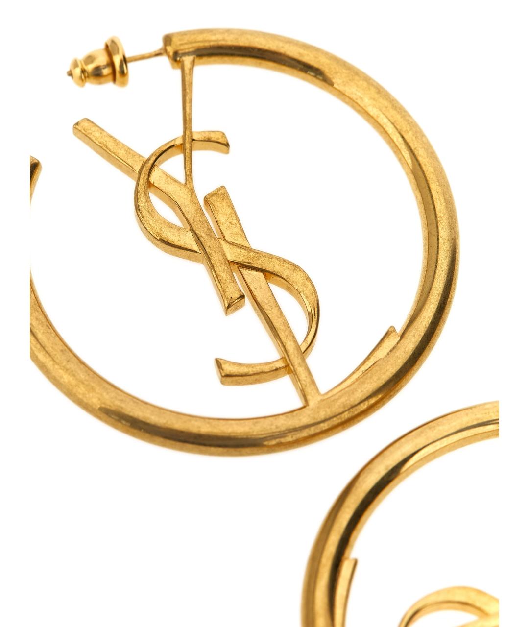 SAINT LAURENT Золотые металлические серьги, фото 3