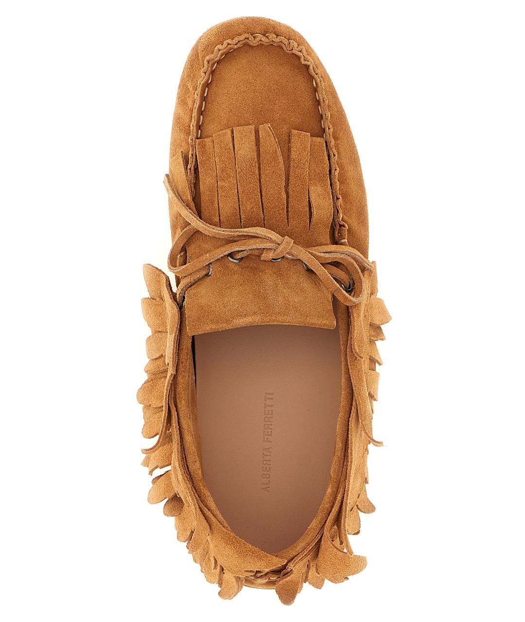 ALBERTA FERRETTI Коричневые замшевые лоферы, фото 4