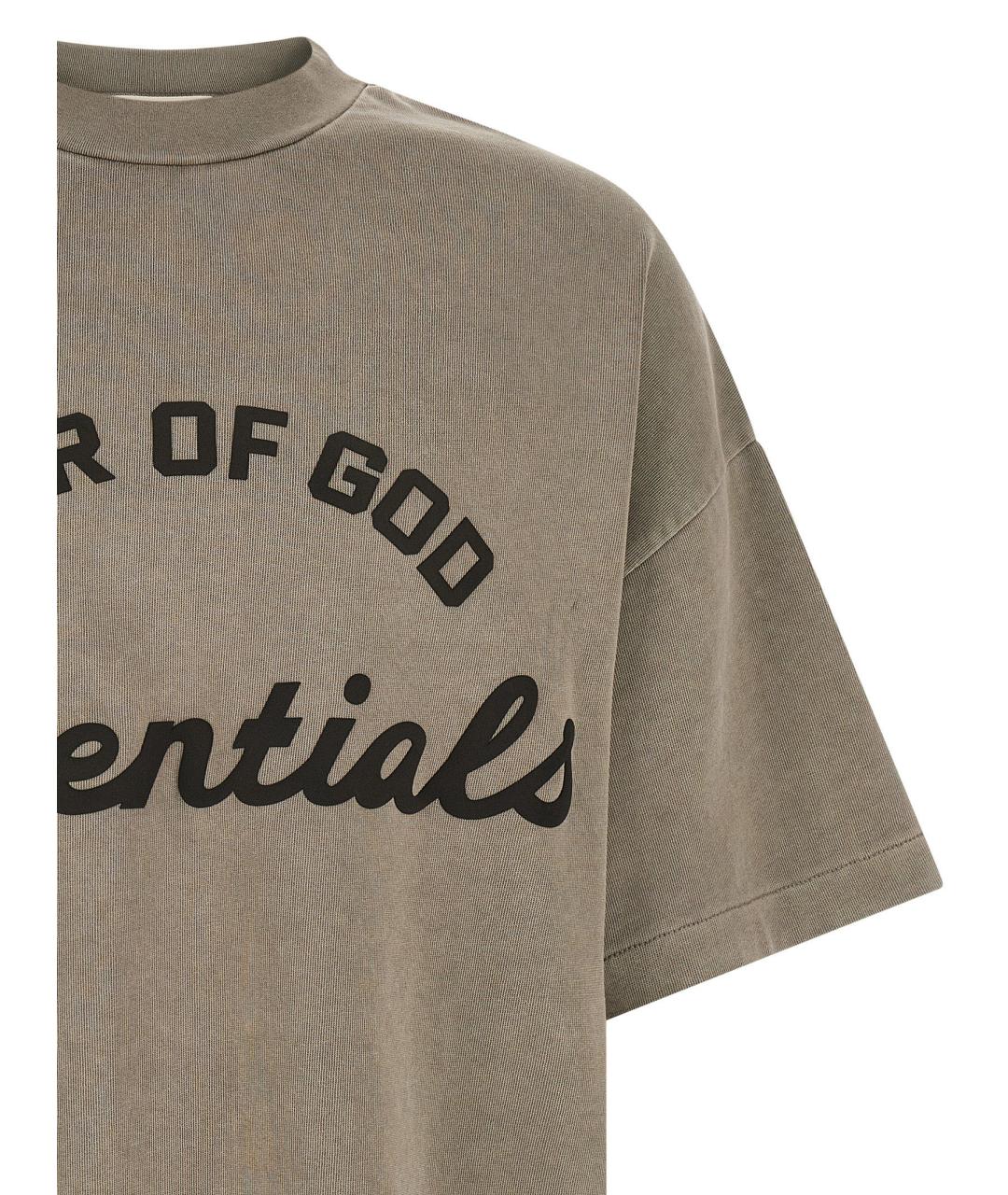 FEAR OF GOD ESSENTIALS Серая хлопковая футболка, фото 3