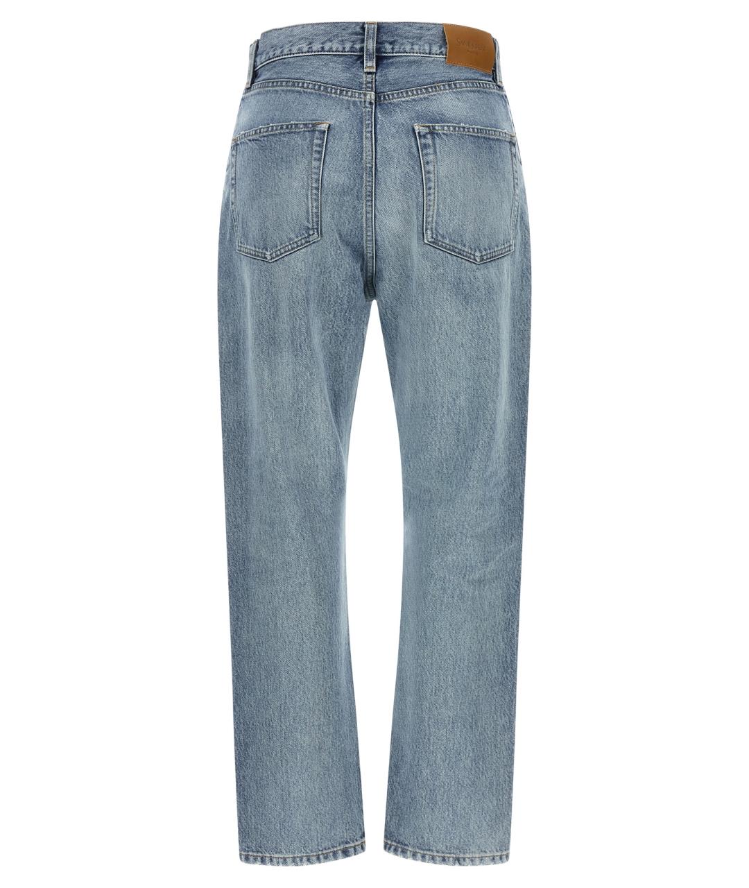 SAINT LAURENT Голубые хлопковые прямые джинсы, фото 2