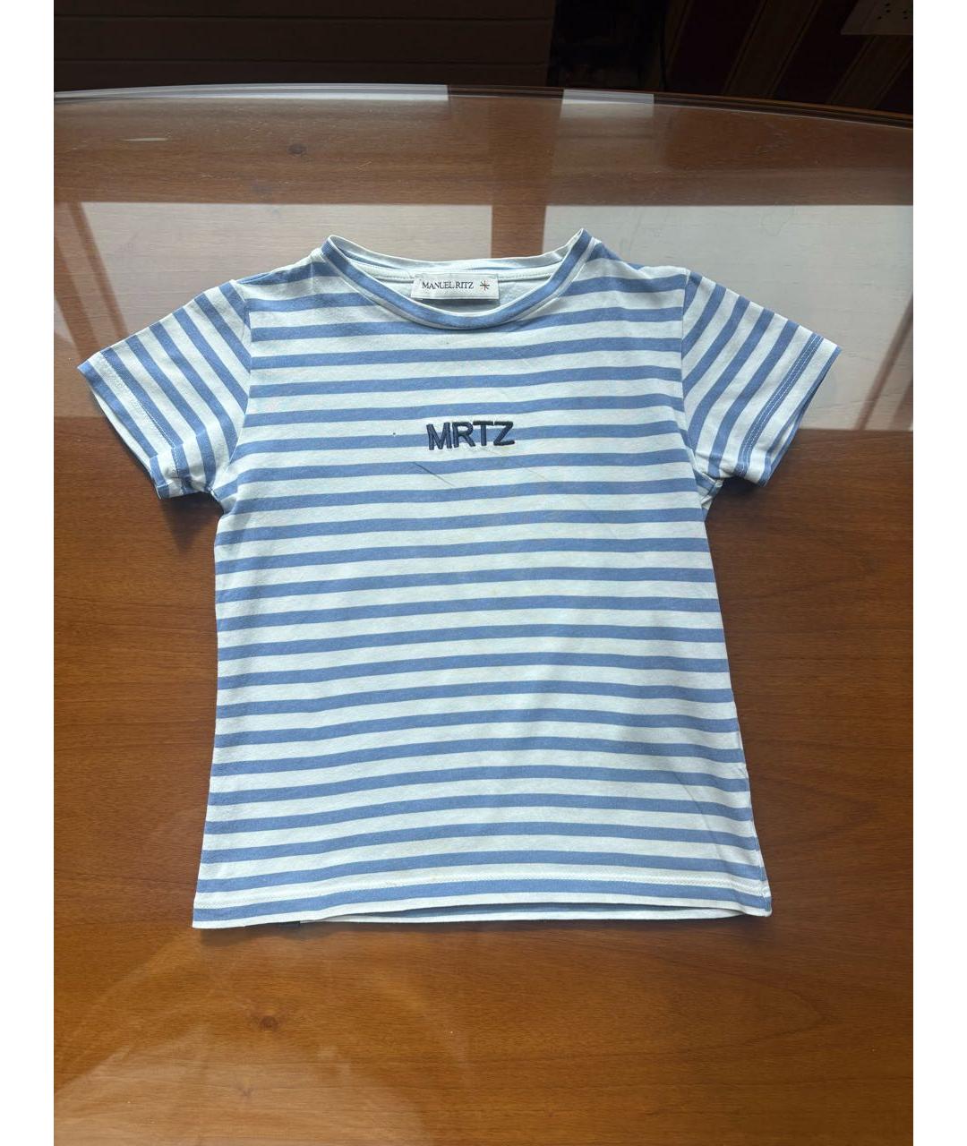 MANU ATELIER Голубая хлопковая детская футболка, фото 7