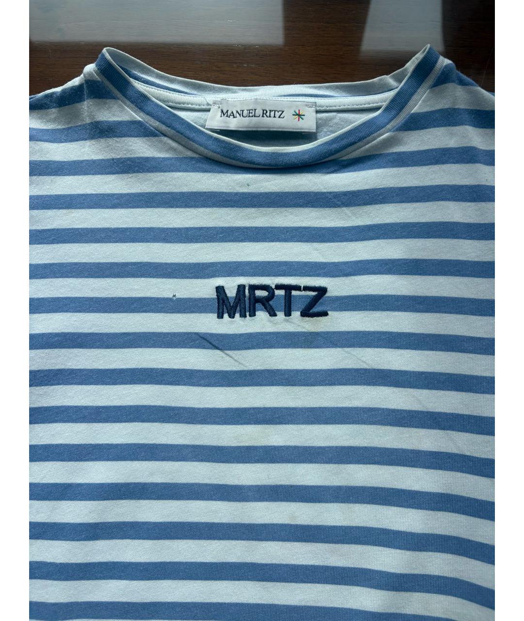 MANU ATELIER Голубая хлопковая детская футболка, фото 3