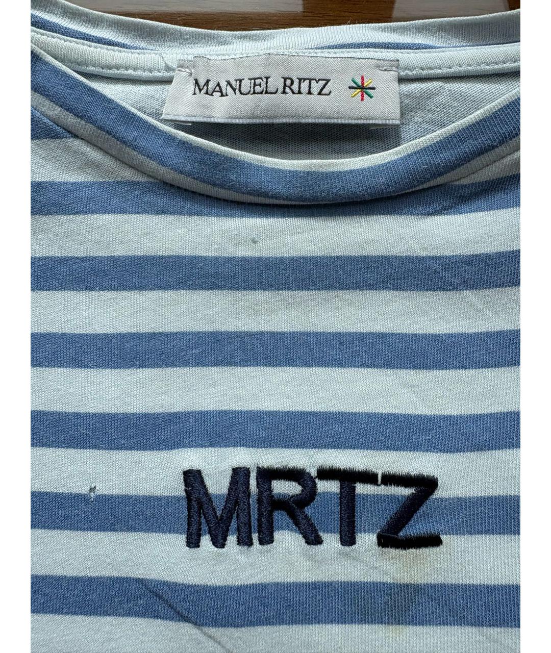 MANU ATELIER Голубая хлопковая детская футболка, фото 4