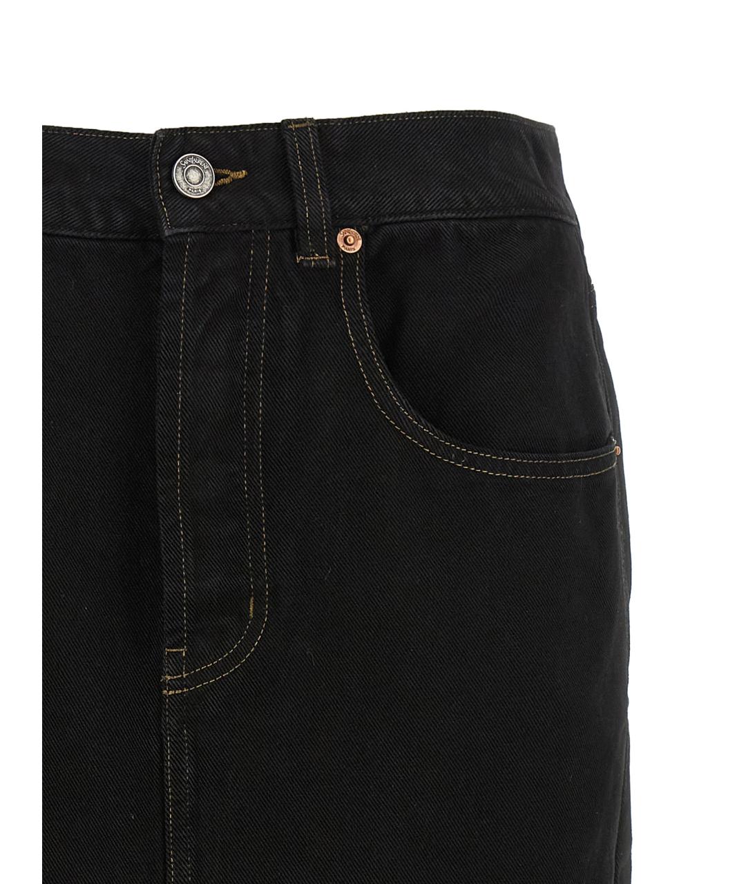 SAINT LAURENT Черная хлопковая юбка миди, фото 3