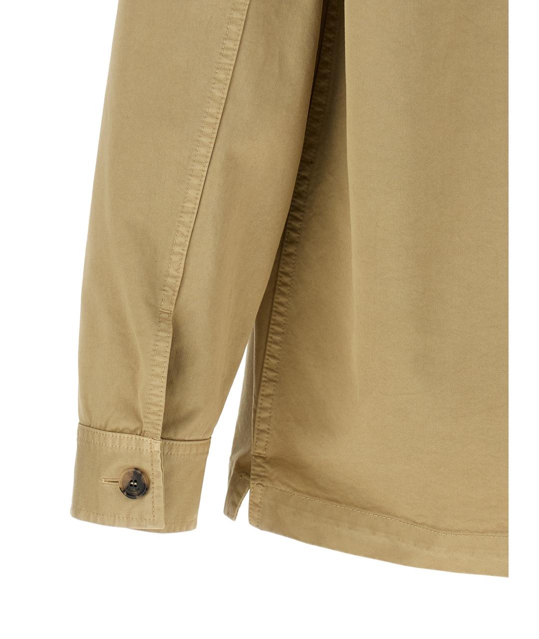 SAINT LAURENT Бежевая хлопковая кэжуал рубашка, фото 4