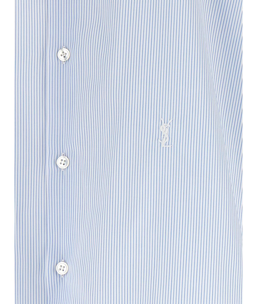 SAINT LAURENT Голубая хлопковая классическая рубашка, фото 5