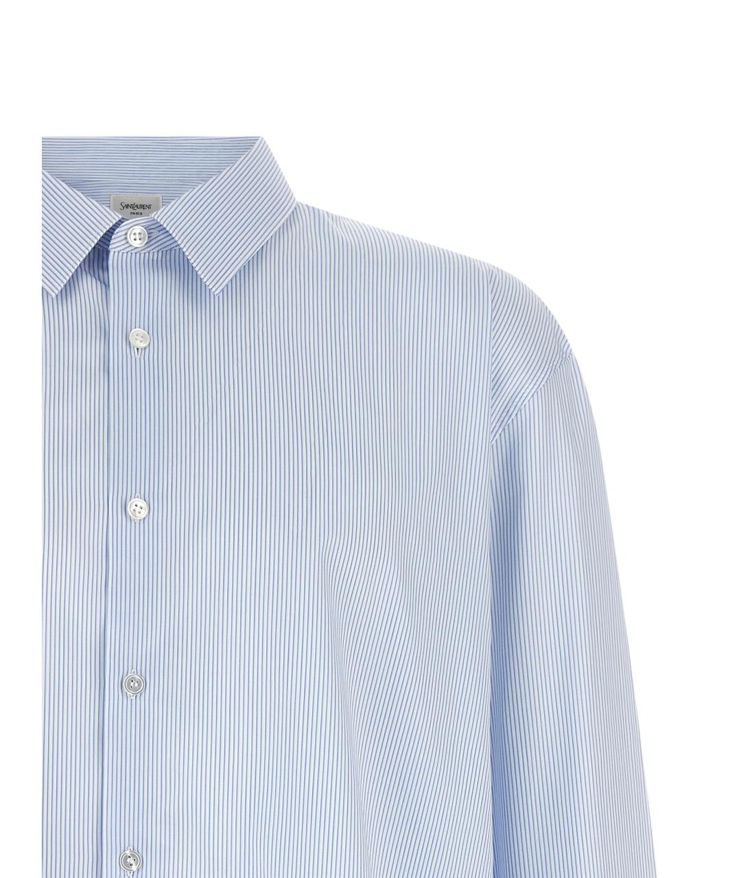 SAINT LAURENT Голубая хлопковая классическая рубашка, фото 3