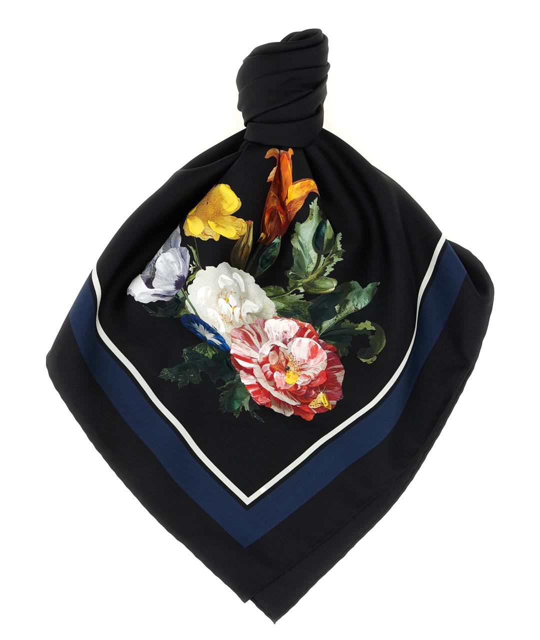 MAISON MARGIELA Черный шелковый шарф, фото 1