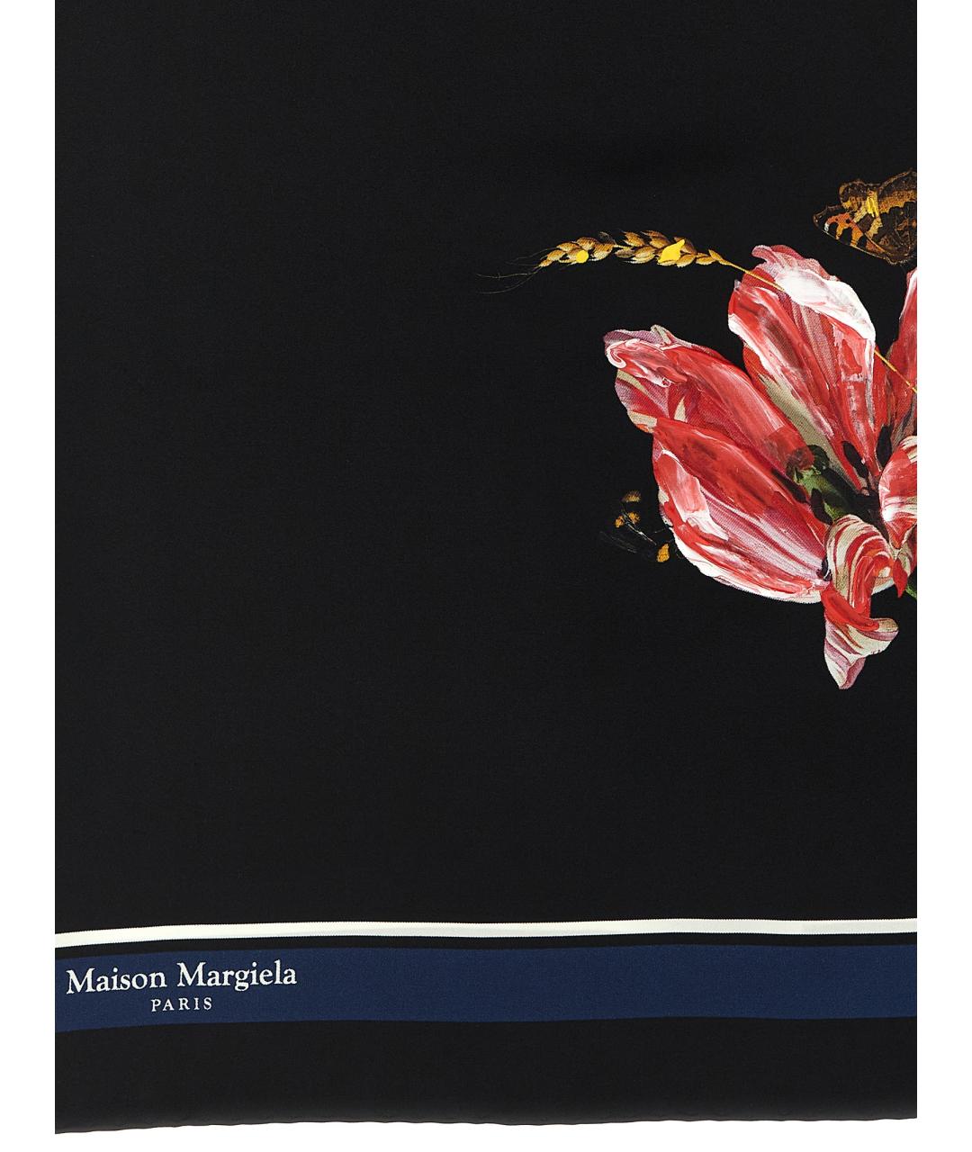 MAISON MARGIELA Черный шелковый шарф, фото 2