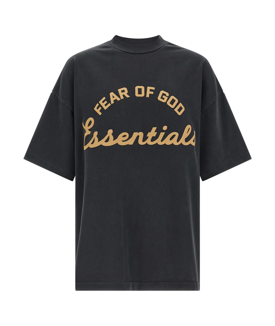 FEAR OF GOD ESSENTIALS Антрацитовая хлопковая футболка, фото 1