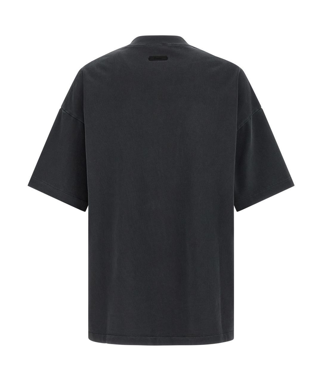 FEAR OF GOD ESSENTIALS Антрацитовая хлопковая футболка, фото 2