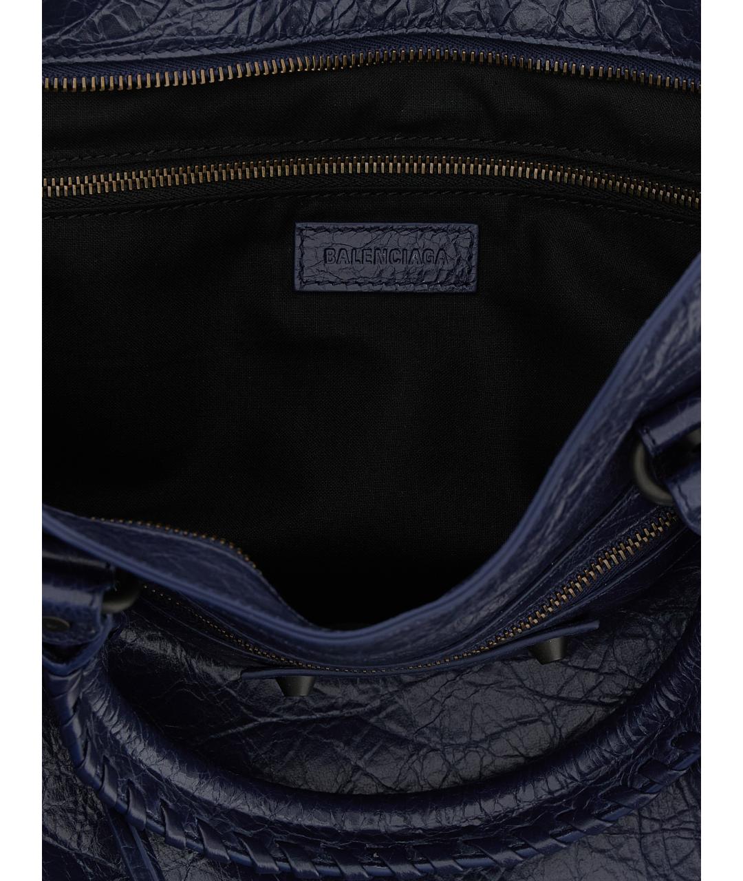 BALENCIAGA Синяя кожаная сумка через плечо, фото 4