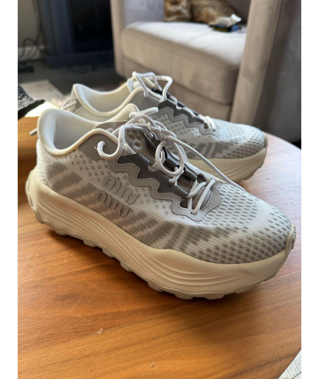 MIU MIU Серые кроссовки, фото 6